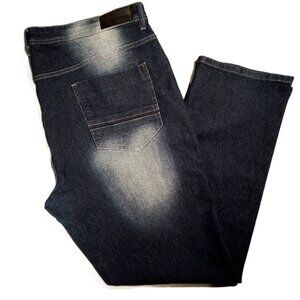 WT02 Jeans sz 42 x 32  Dark Wash  Light Acid Distressed  Straight Leg  Stretch